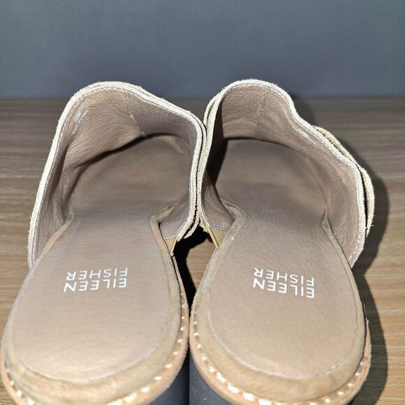 Eileen Fisher Hiya Clog Mule Heel Womens Shoe Ecru Beige Suede Size 10 - Picture 7 of 11